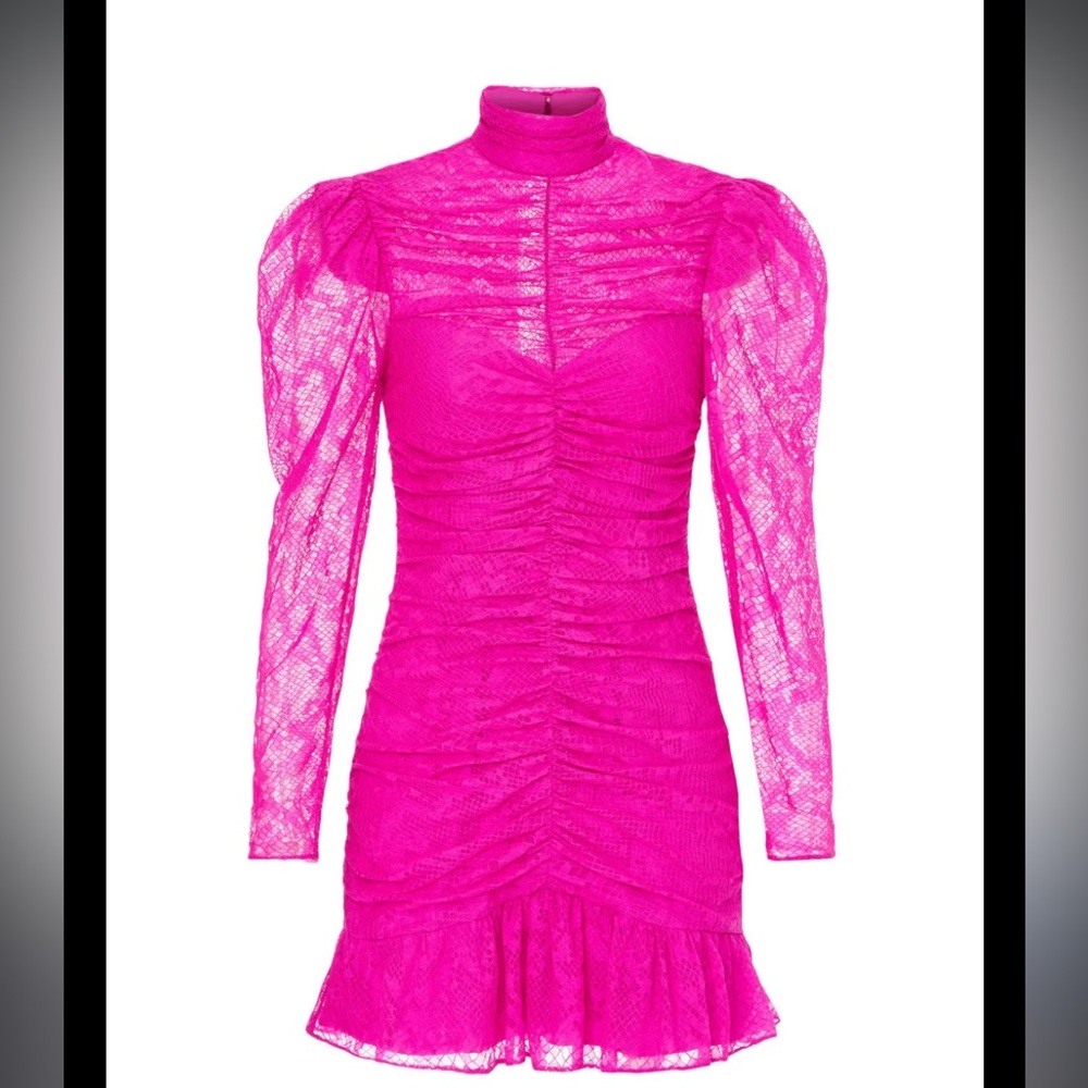 Saylor Marcey dress size small  NWT Ruched Bodycon Dress with Long Puff Sleeves